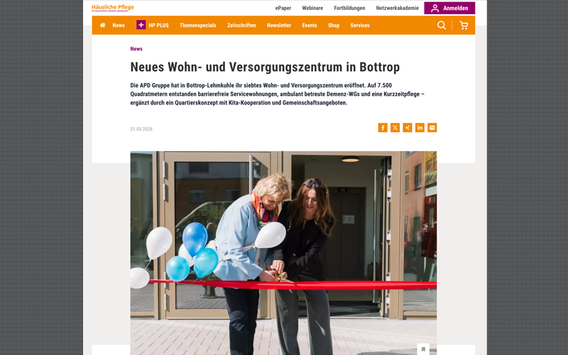 Häusliche Pflege: Neues Wohn- und Versorgungszentrum in Bottrop